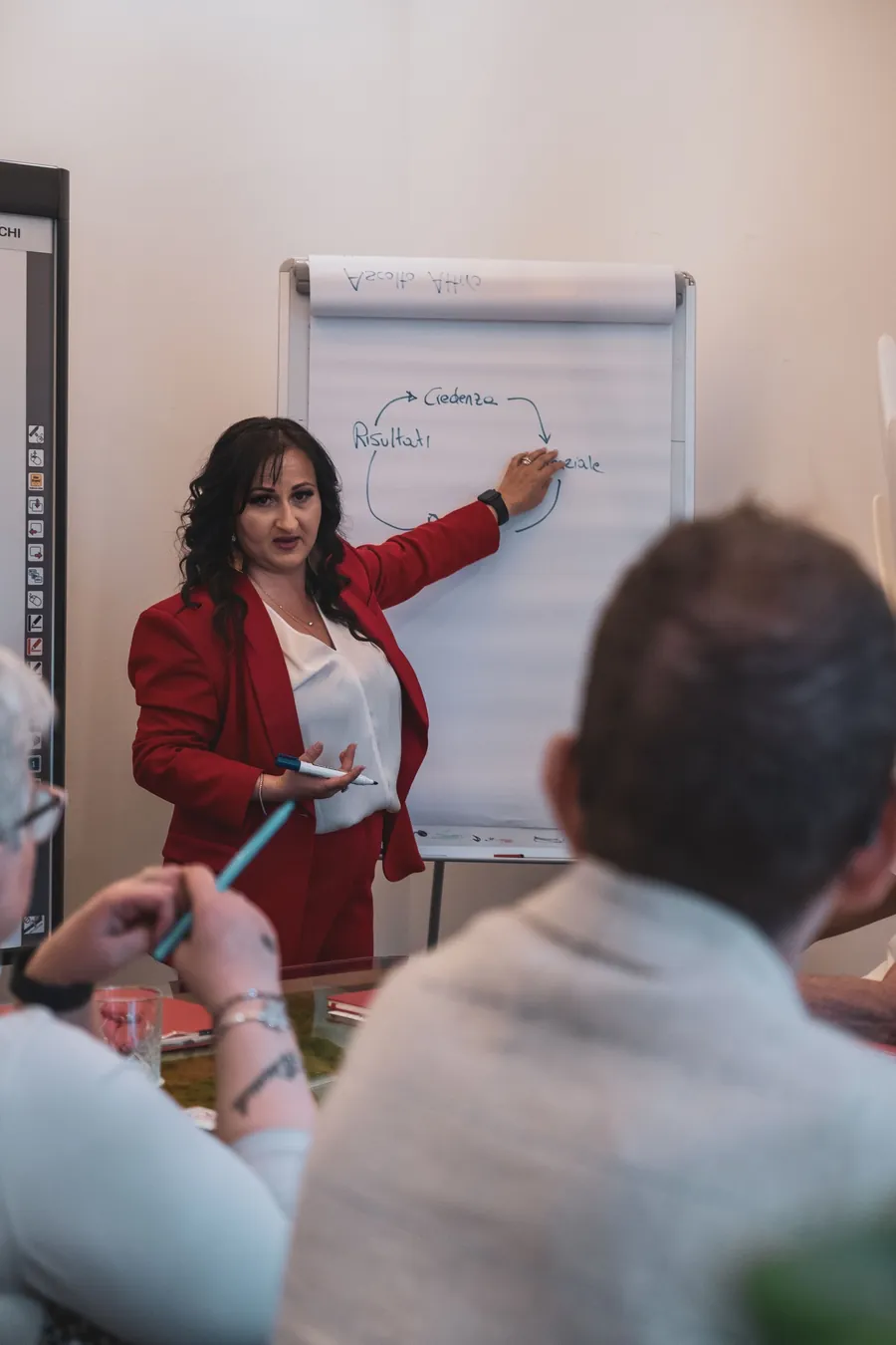 Antonella Salvia al lavoro con un team aziendale